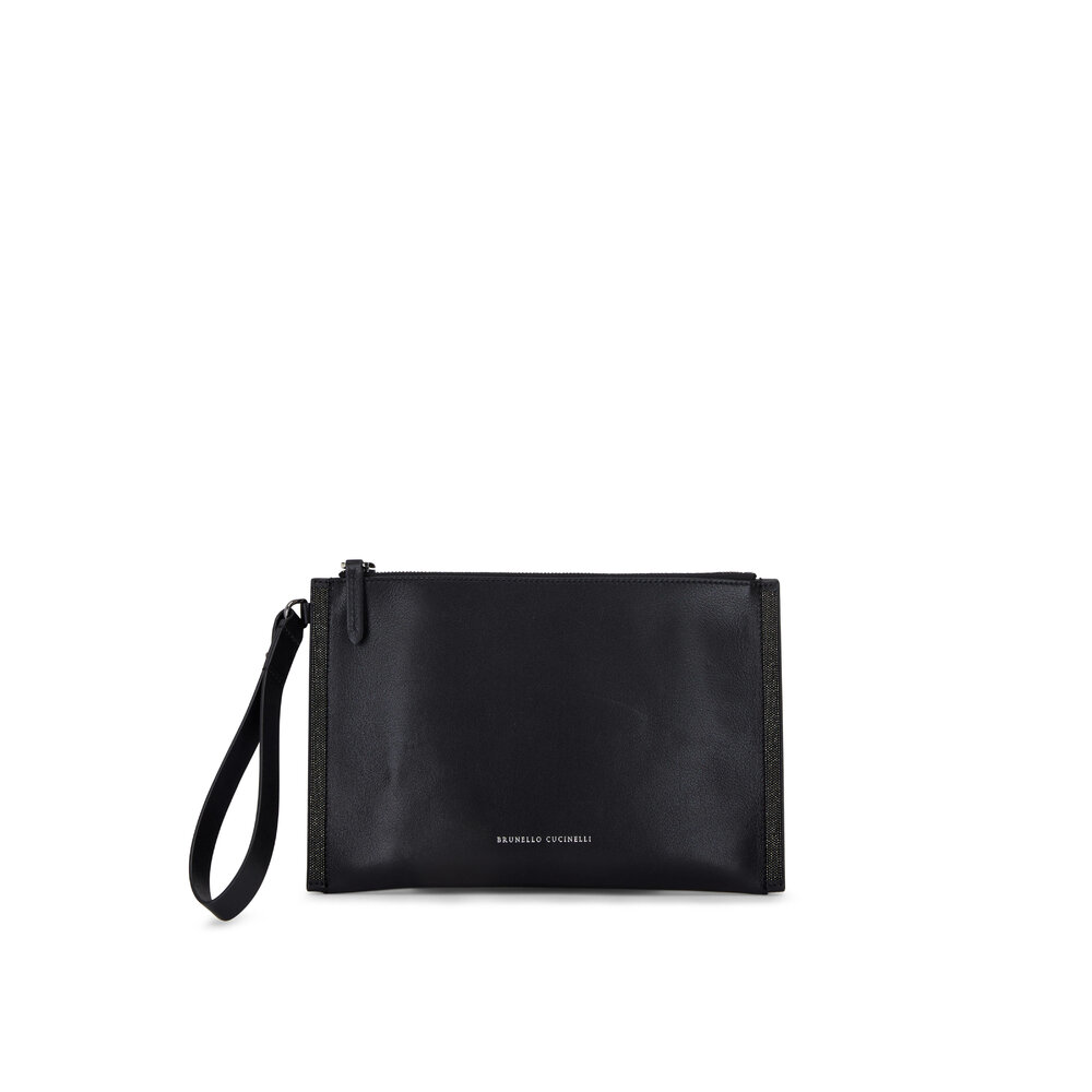 BRUNELLO CUCINELLI Monile leather clutch bag 関税送料込 Brunello Cucinelli Monili Convertible Flap Leather Clutch