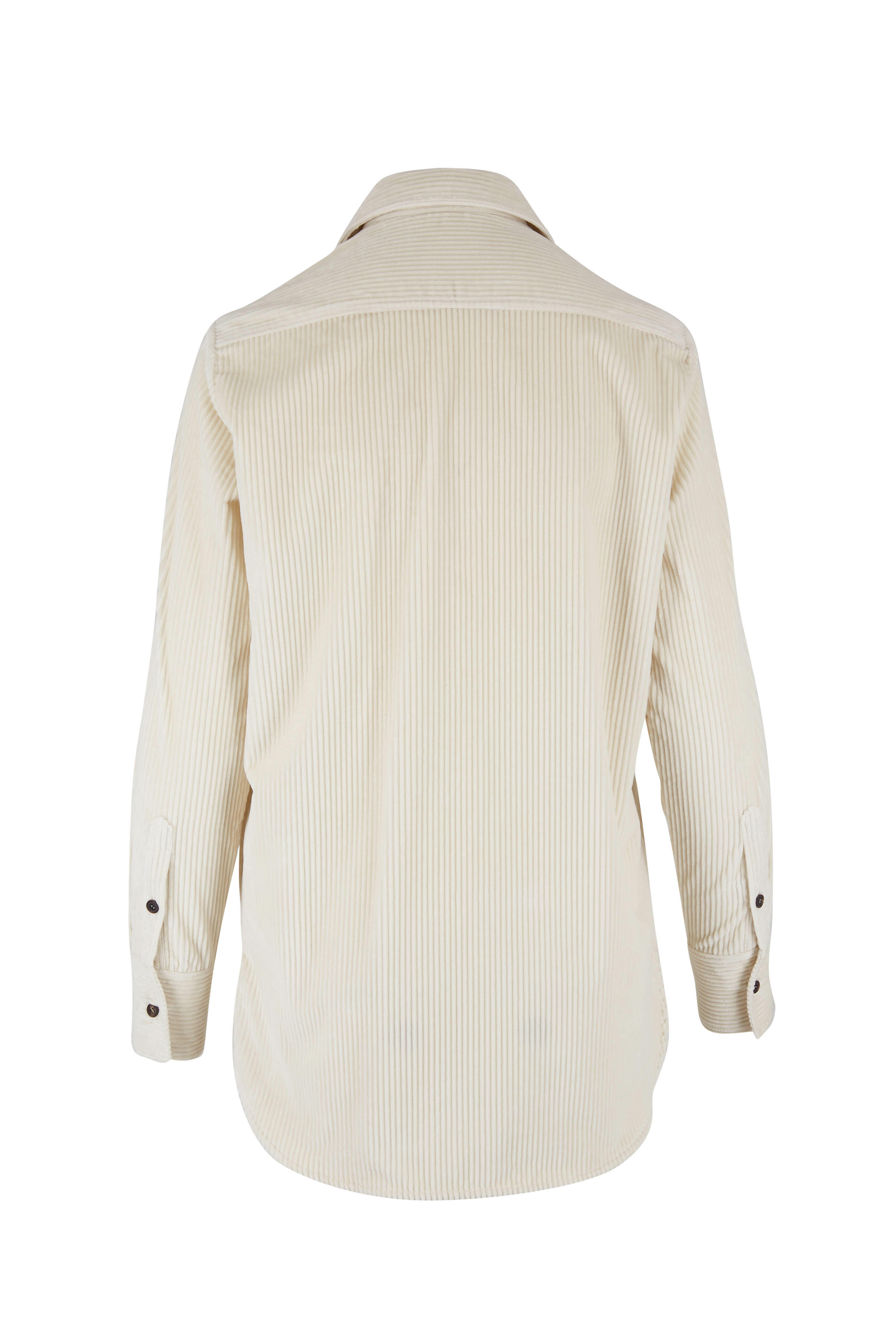 Kiton - Cream Corduroy Shirt Jacket