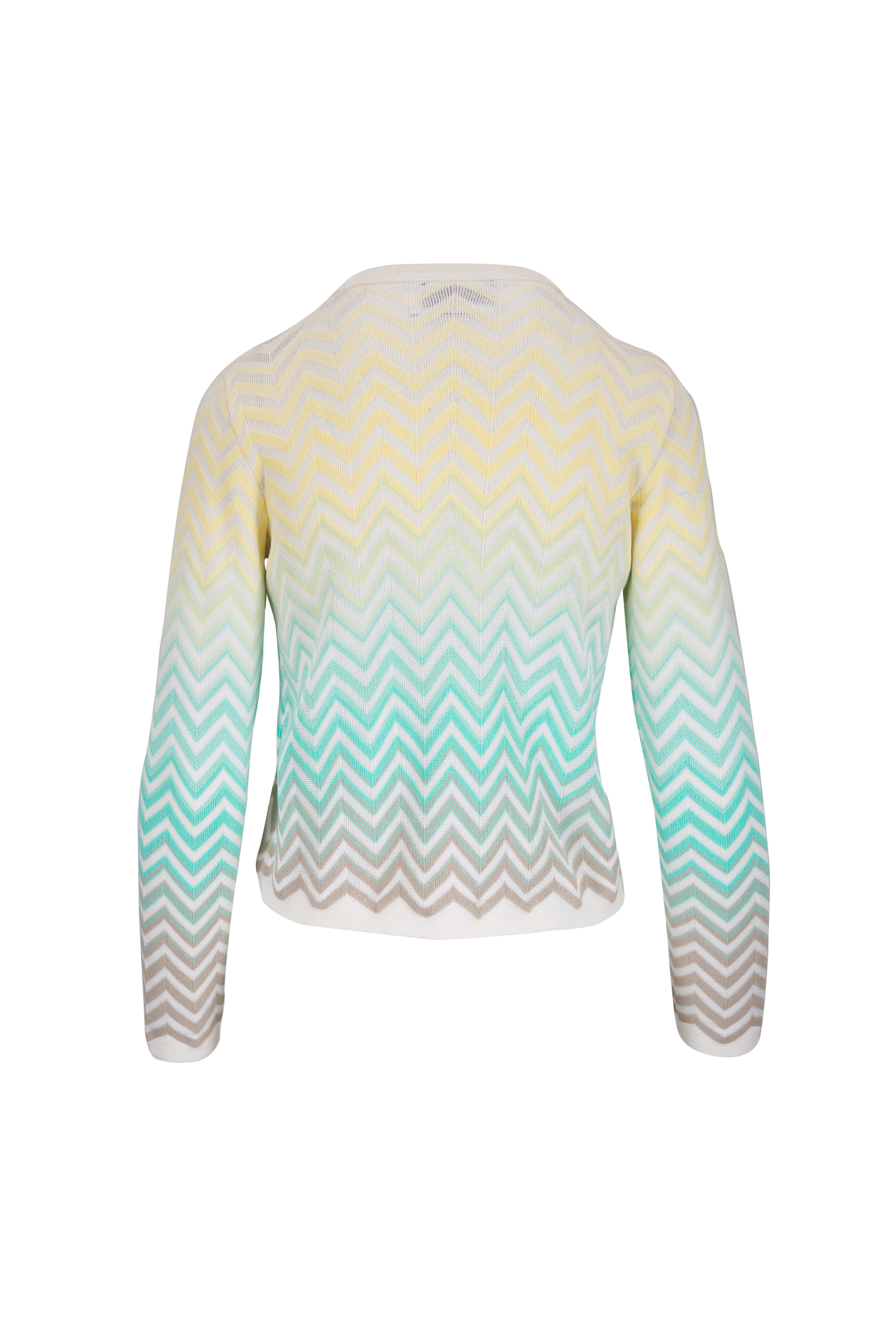 Missoni - Light Blue & Yellow Multi Chevron Cardigan - view 2