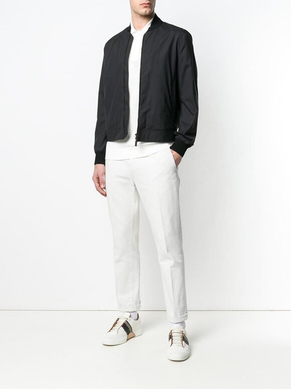 Zegna - White Banded Hem Pocket Polo