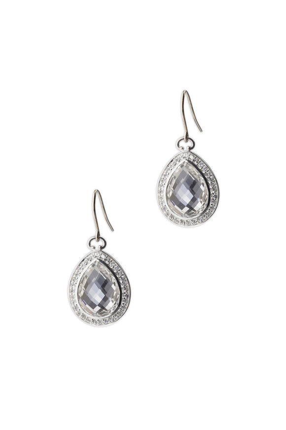 Monica Rich Kosann - Sterling Silver Teardrop Rock Crystal Earrings