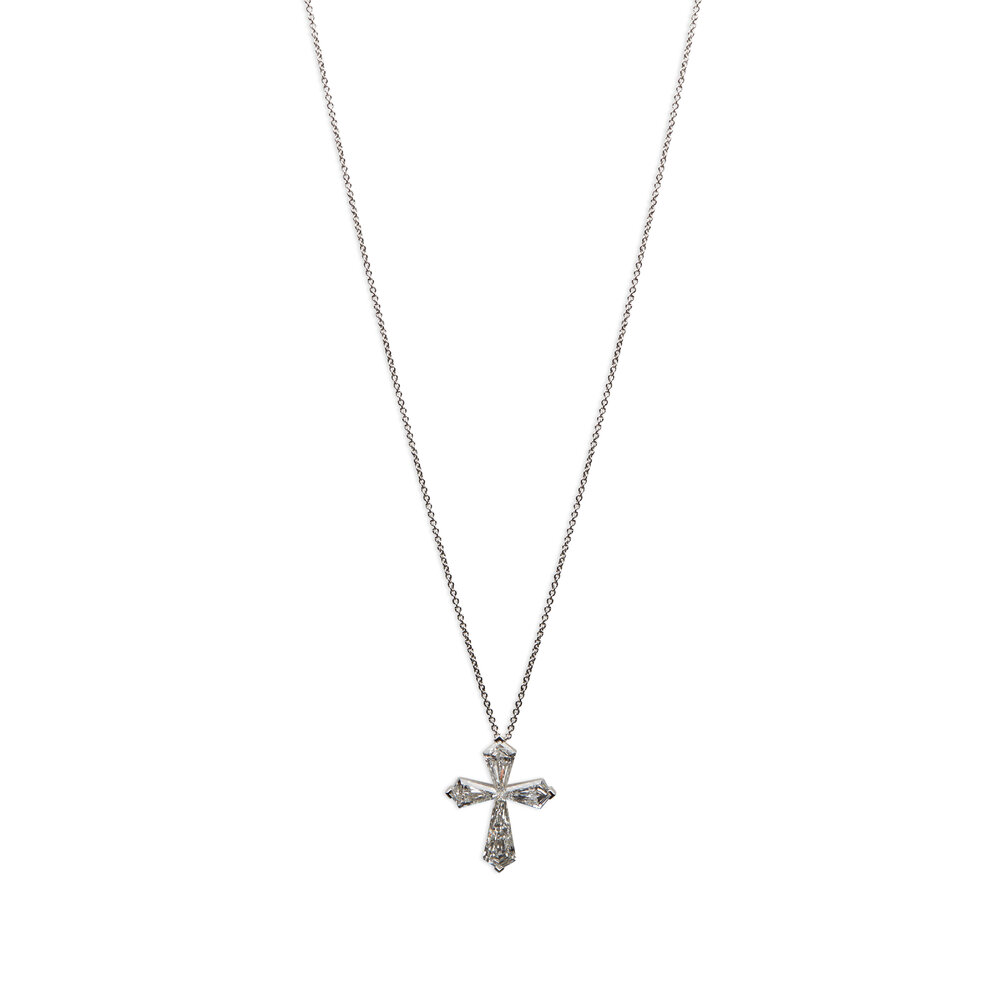 クラリス / KRALLICE 18k Gold Plated Sharp Edge Cross Cz Pendant| BlingKingStar