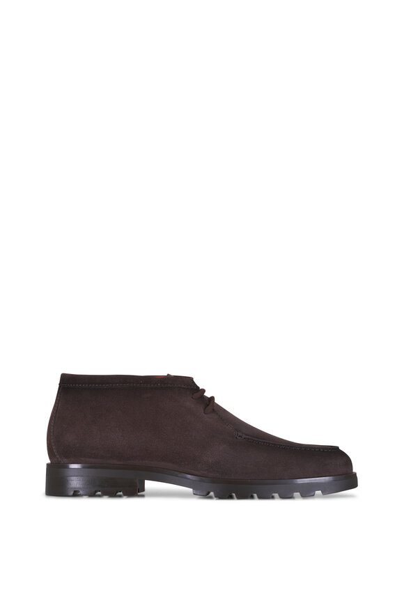 Santoni Dark Brown Suede Desert Boot - view 2