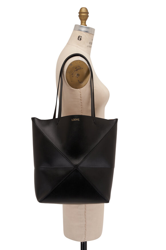 Loewe - Medium Puzzle Black Shiny Leather Tote