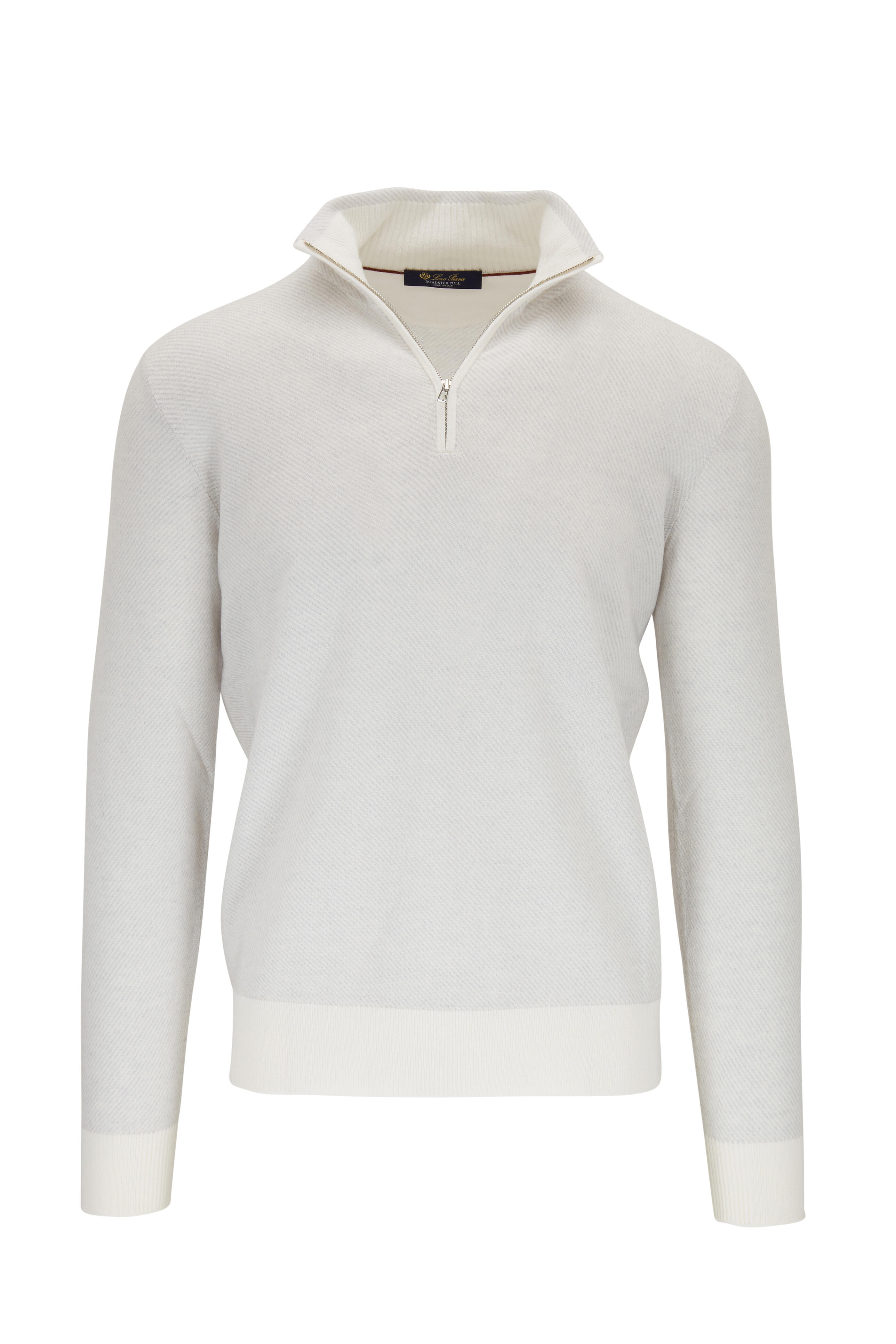 Loro Piana - White Roadster Cashmere Quarter Zip Pullover