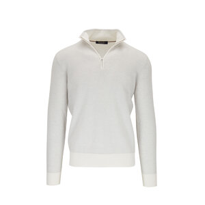 Loro Piana - White Roadster Cashmere Quarter Zip Pullover