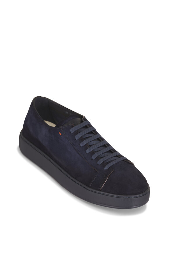 Santoni Ford Navy Blue Suede Sneaker - view 1