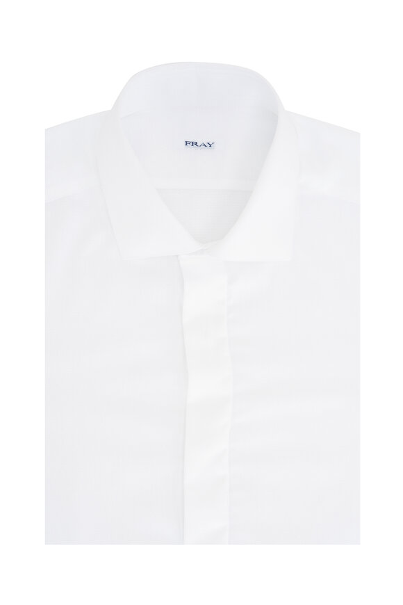 Fray - White Cotton Formal Dress Shirt 