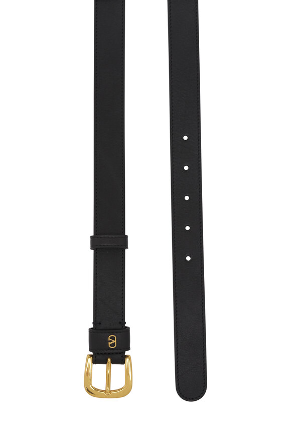 Valentino Garavani VLogo Signature Black Leather Belt - view 2