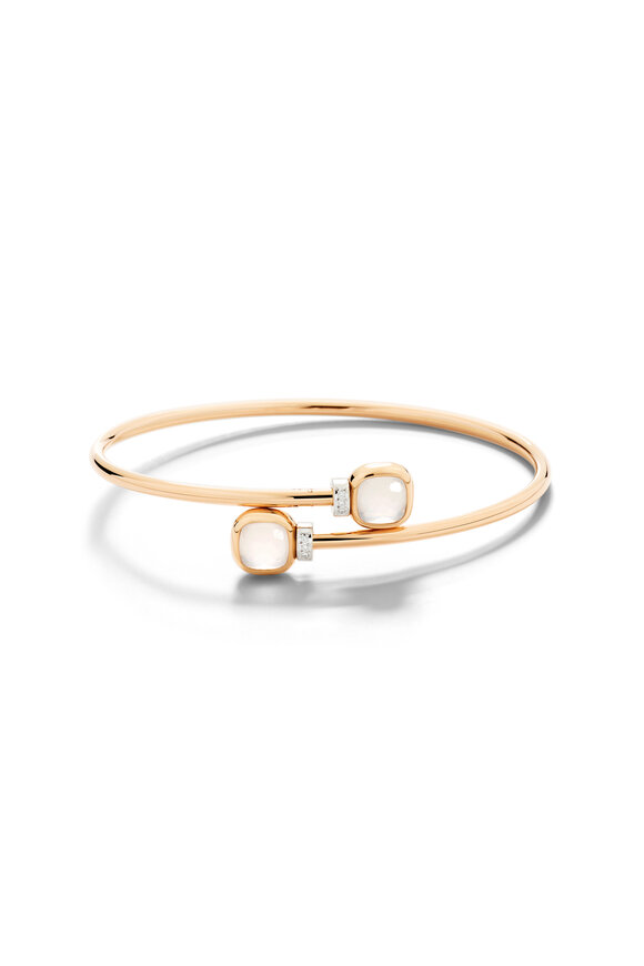 Pomellato 18k Rose Gold Diamond & Quartz Nudo Bracelet - view 2