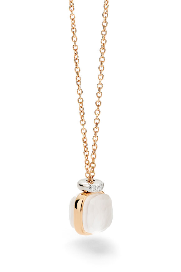 Pomellato 18k Rose Gold Nudo Mini Quartz Necklace