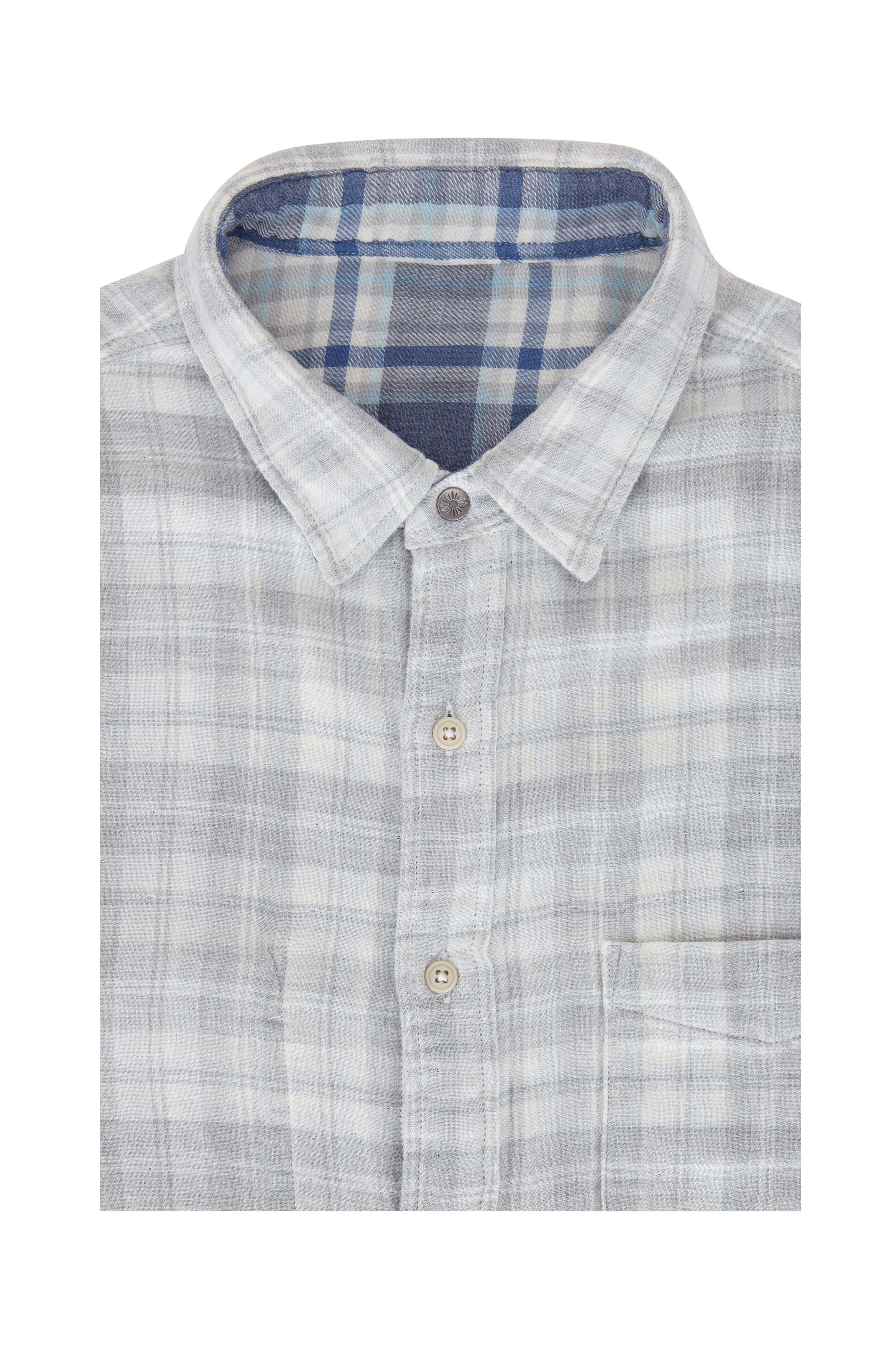 Faherty Brand - Blue Easton Plaid Reversible Shirt - view 3