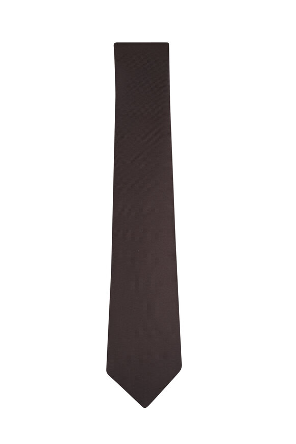 Kiton Brown Silk Necktie