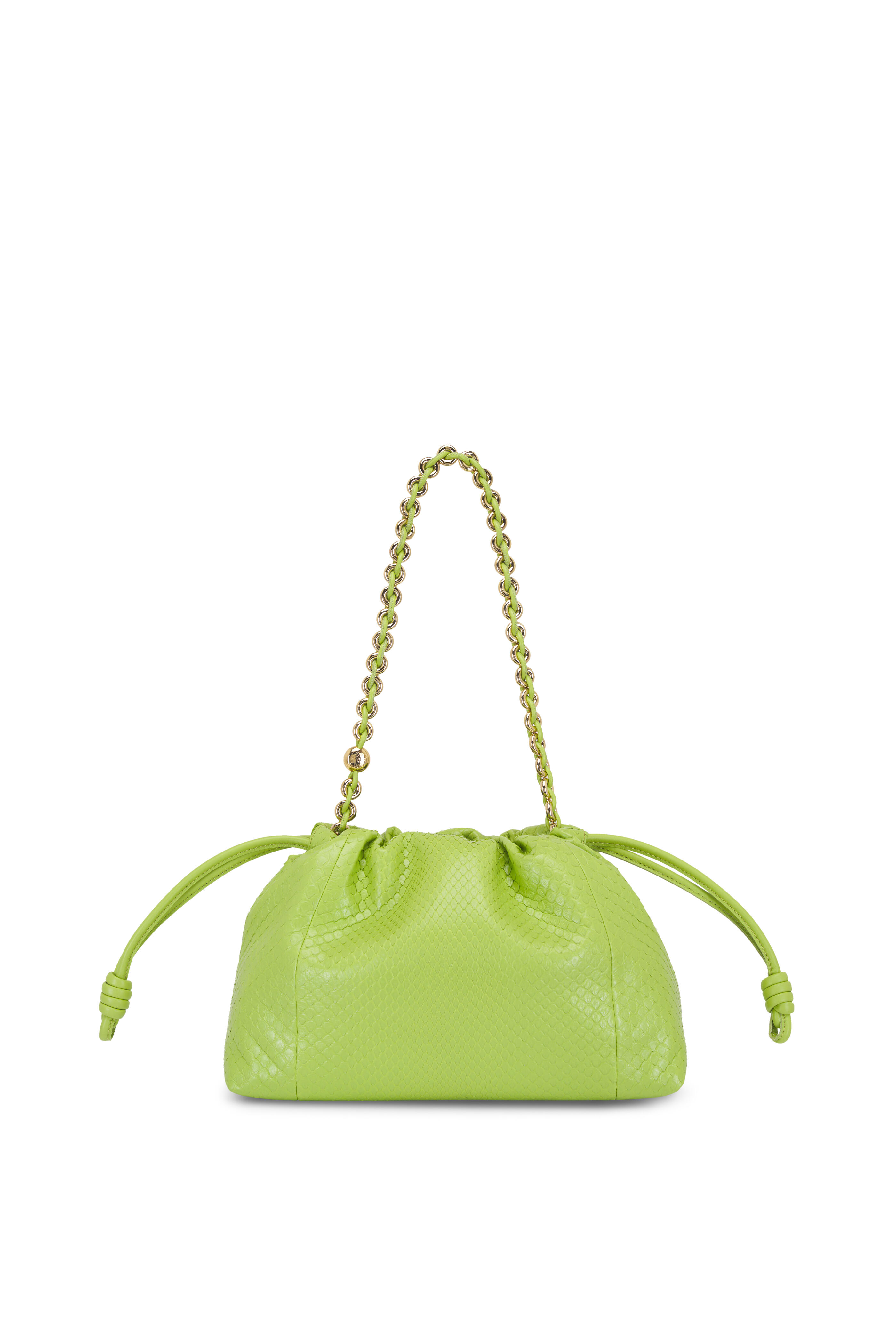 Loewe - Flamenco Green Bean Python Shoulder Bag | Mitchell