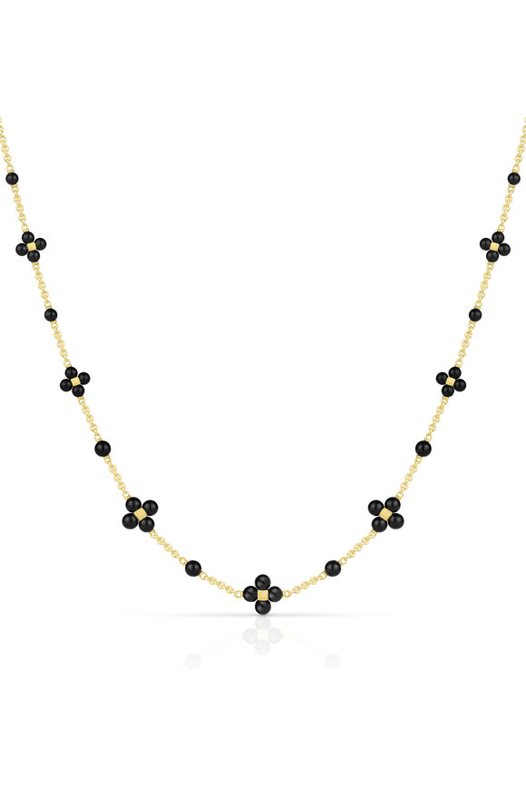 Paul Morelli 18k Yellow Gold Black Onyx Sequence Necklace - view 1