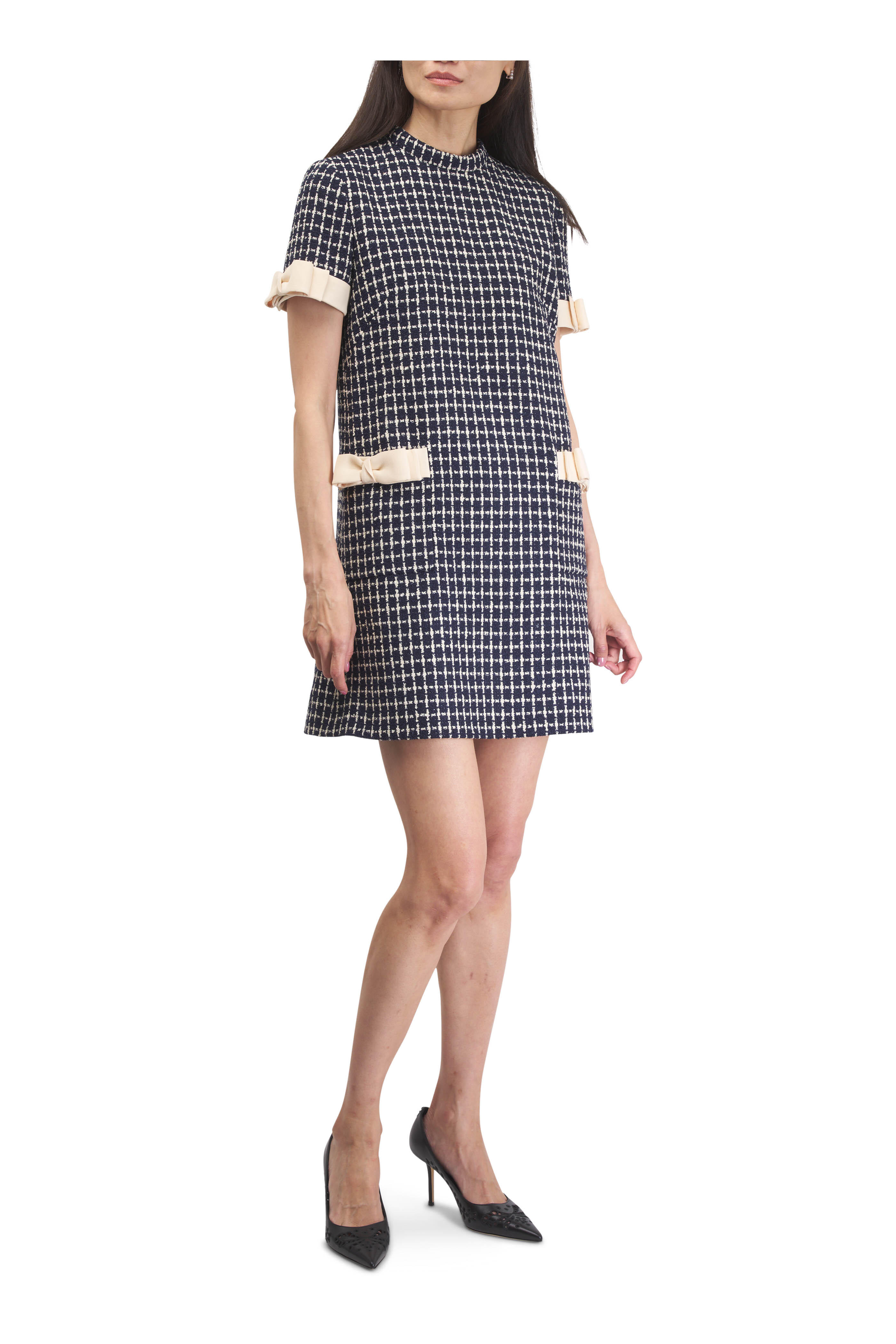 Valentino - Navy & Ivory Bouclé Mini Dress