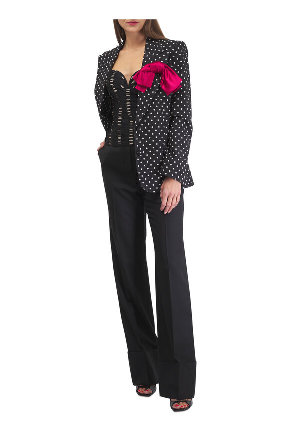 Valentino Black & White Polka Dot Print Blazer - view 2