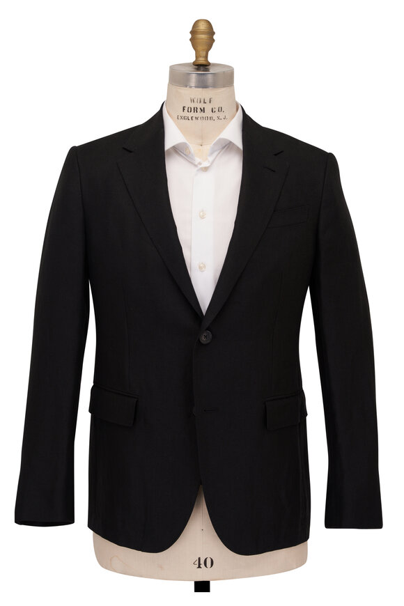 Zegna - Solid Black Linen Sportcoat