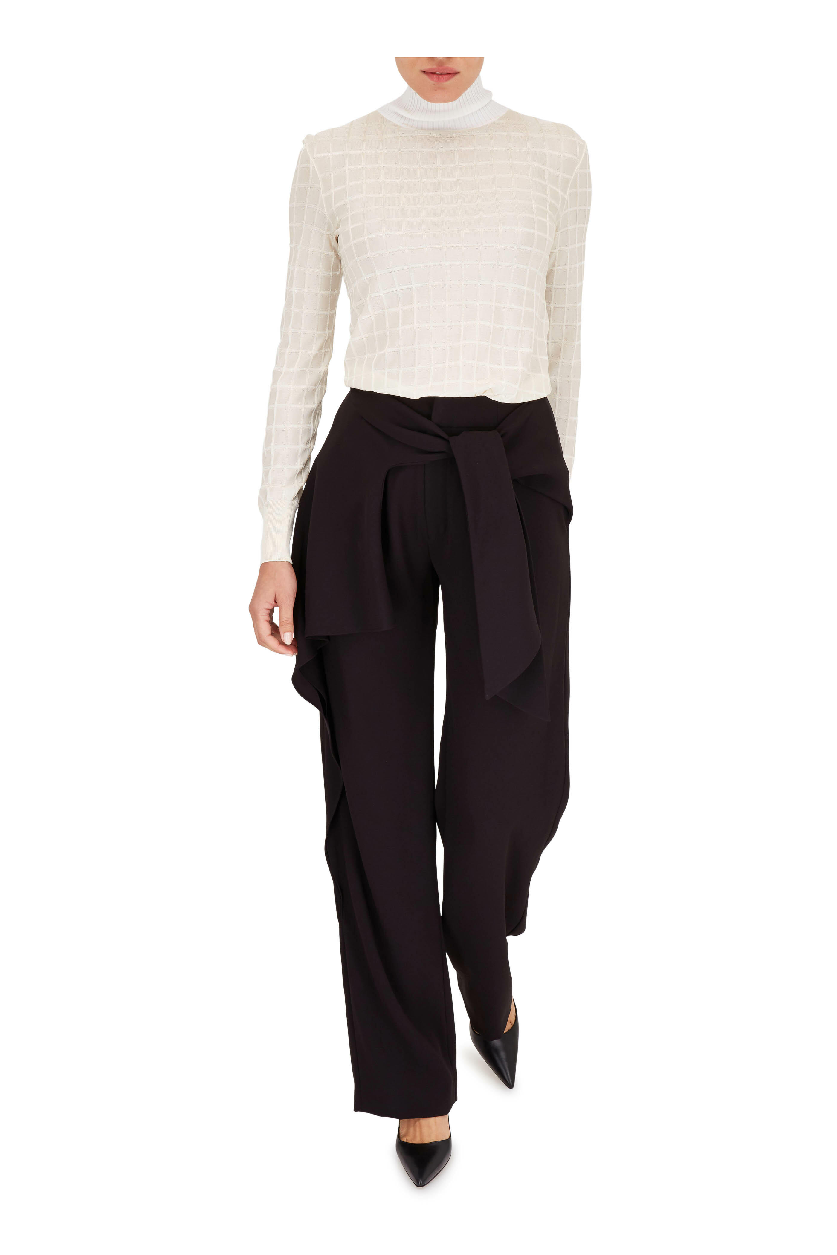 Chloé - Black Cady Self-Tie Pant