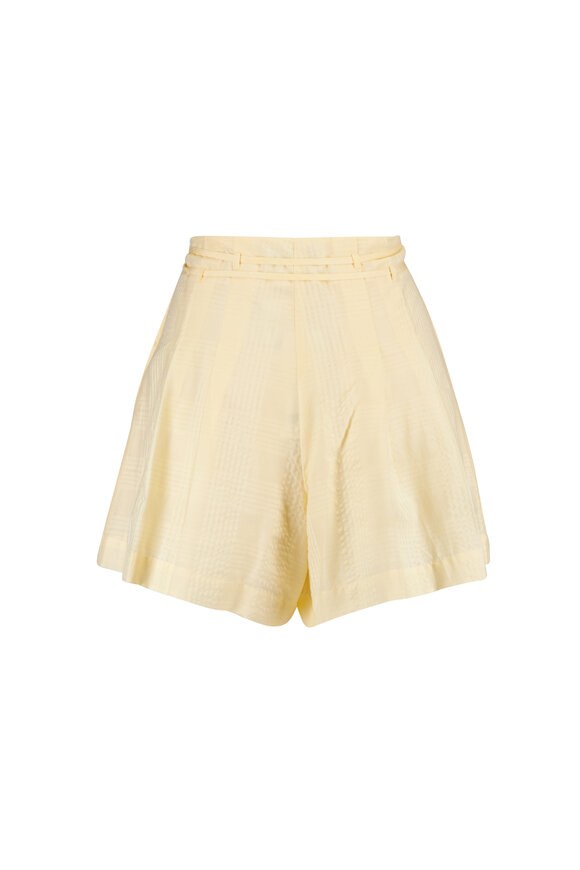 Hevron Aster Butter Plaid Double Tie Shorts - view 2