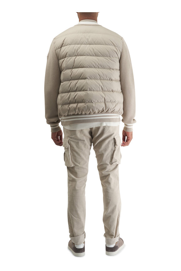 Moncler - Beige Padded Front Zip Cardigan