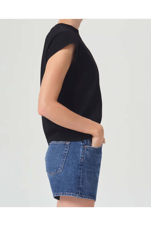 Agolde Bryce Black Cap Sleeve T-Shirt - view 4
