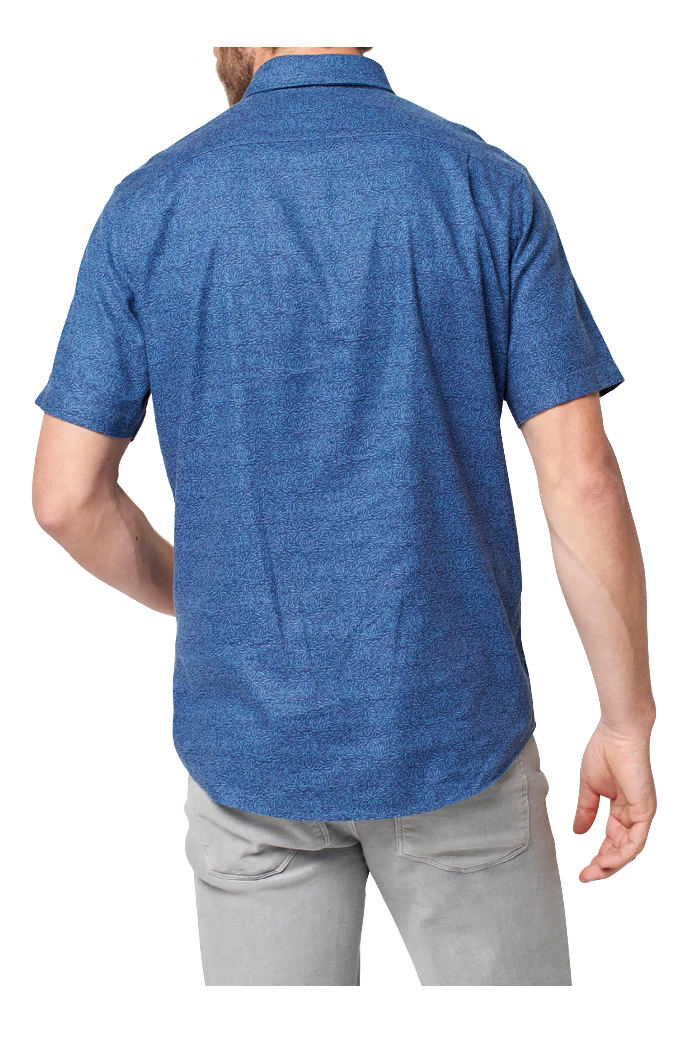 Faherty Brand - Horizon Blues Frond Short Sleeve Breeze Shirt