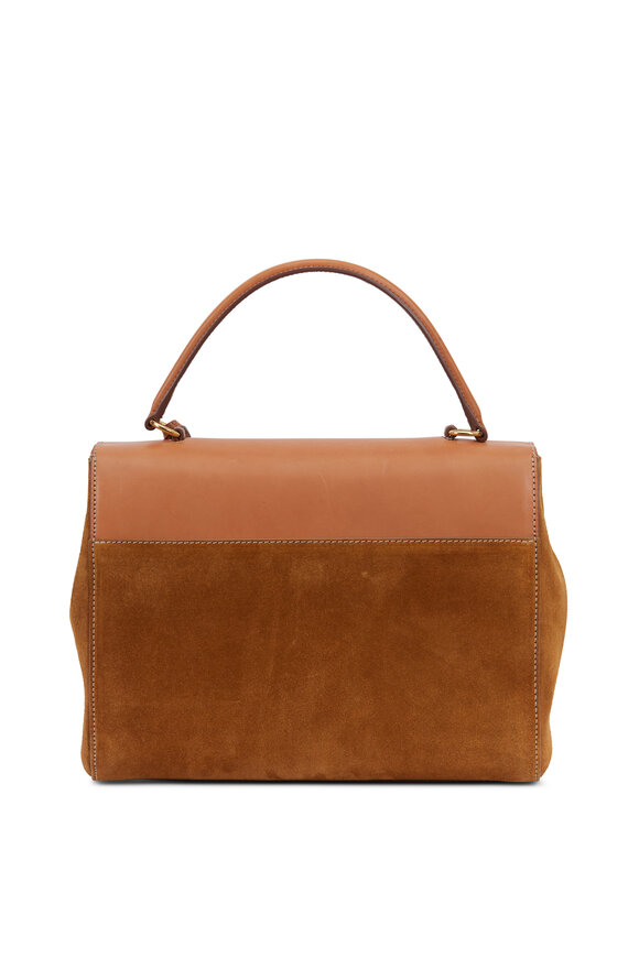 Saint Laurent - Moujik Natural Suede & Leather Top Handle Bag 