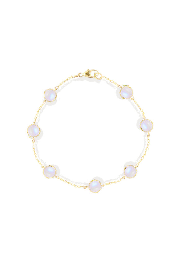 Campbell + Charlotte Found Cabochon Moonstone Station Bracelet