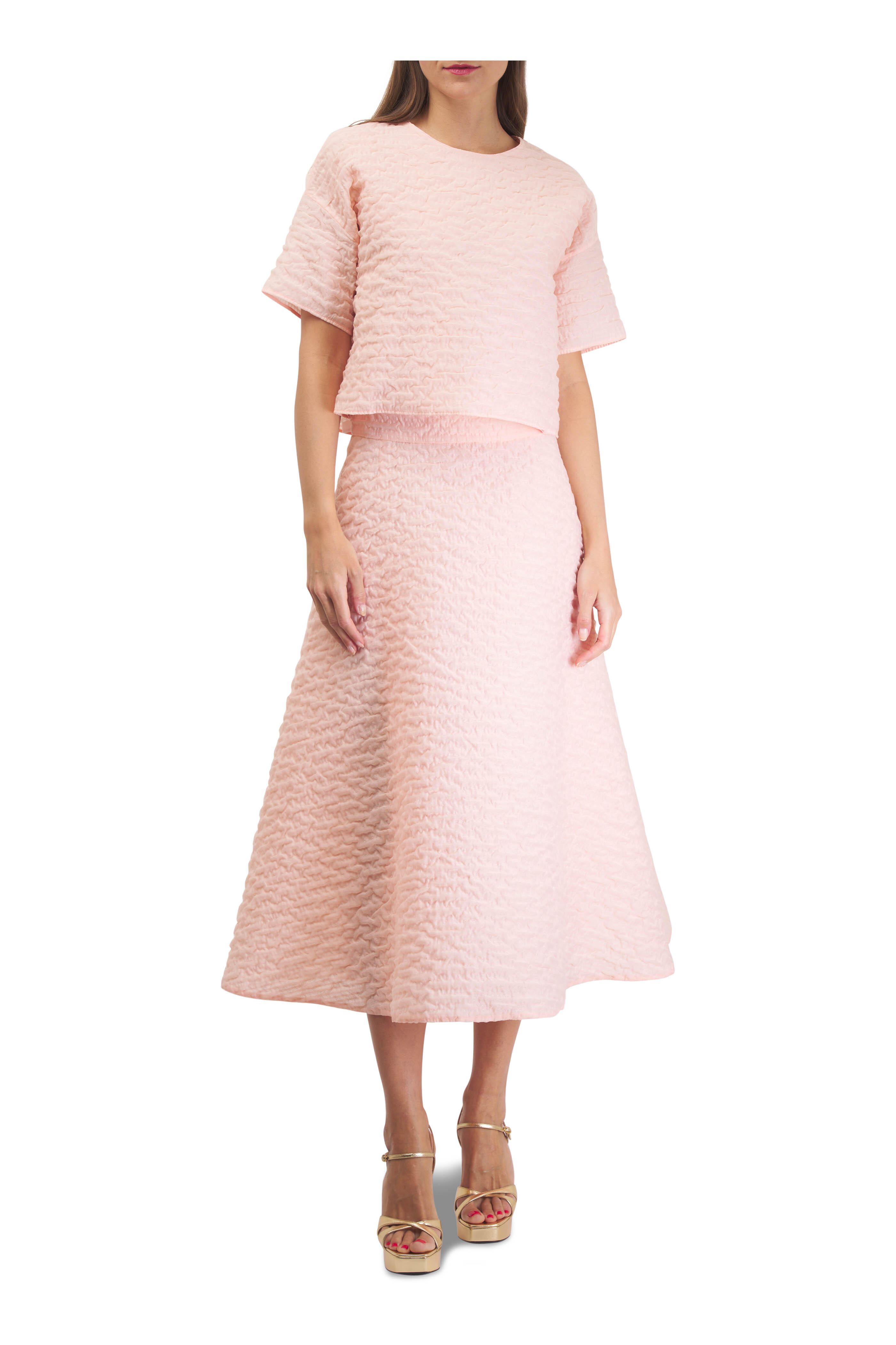 Akris - Peach 3D Bubble Organza Skirt