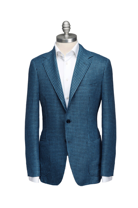 Sartorio Teal & Navy Houndstooth Sportcoat - view 2