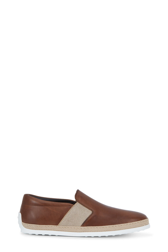 Tod's - Gomma Brown Leather Espadrille Loafer