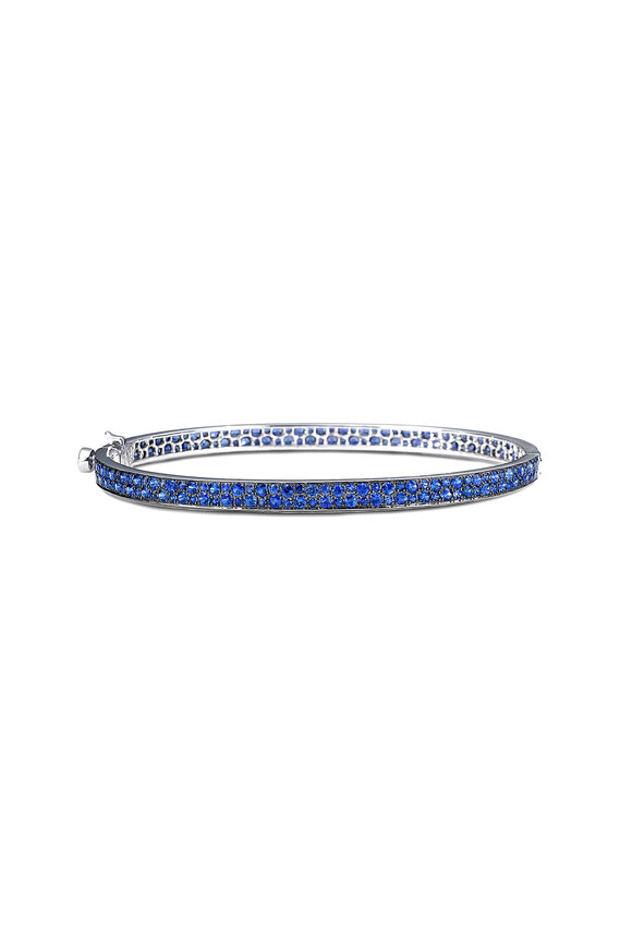 Nam Cho Two Row Pavé Sapphire Bangle