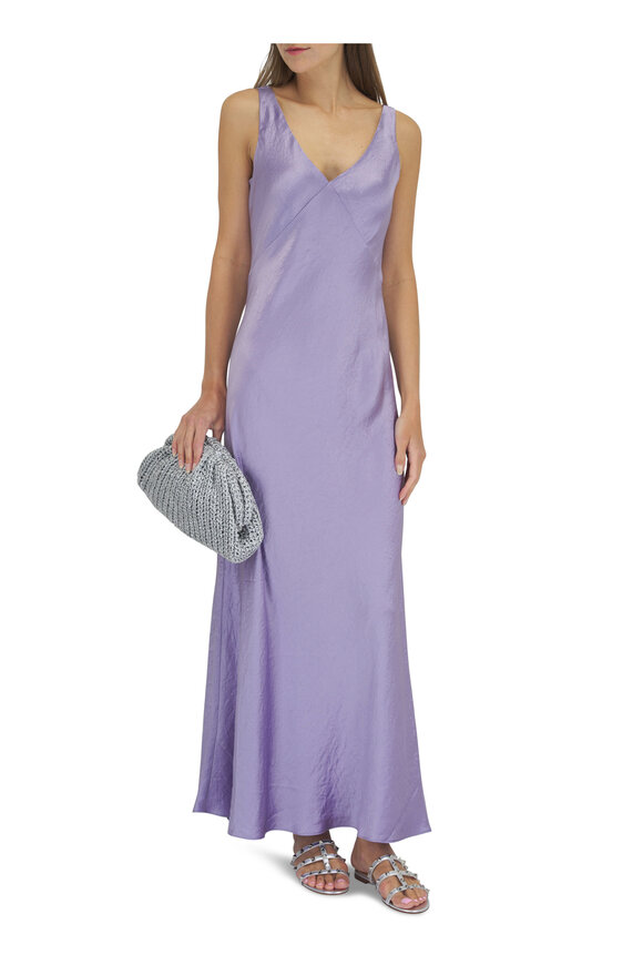 Vince - Wisteria V-Neck Bias Satin Maxi Dress