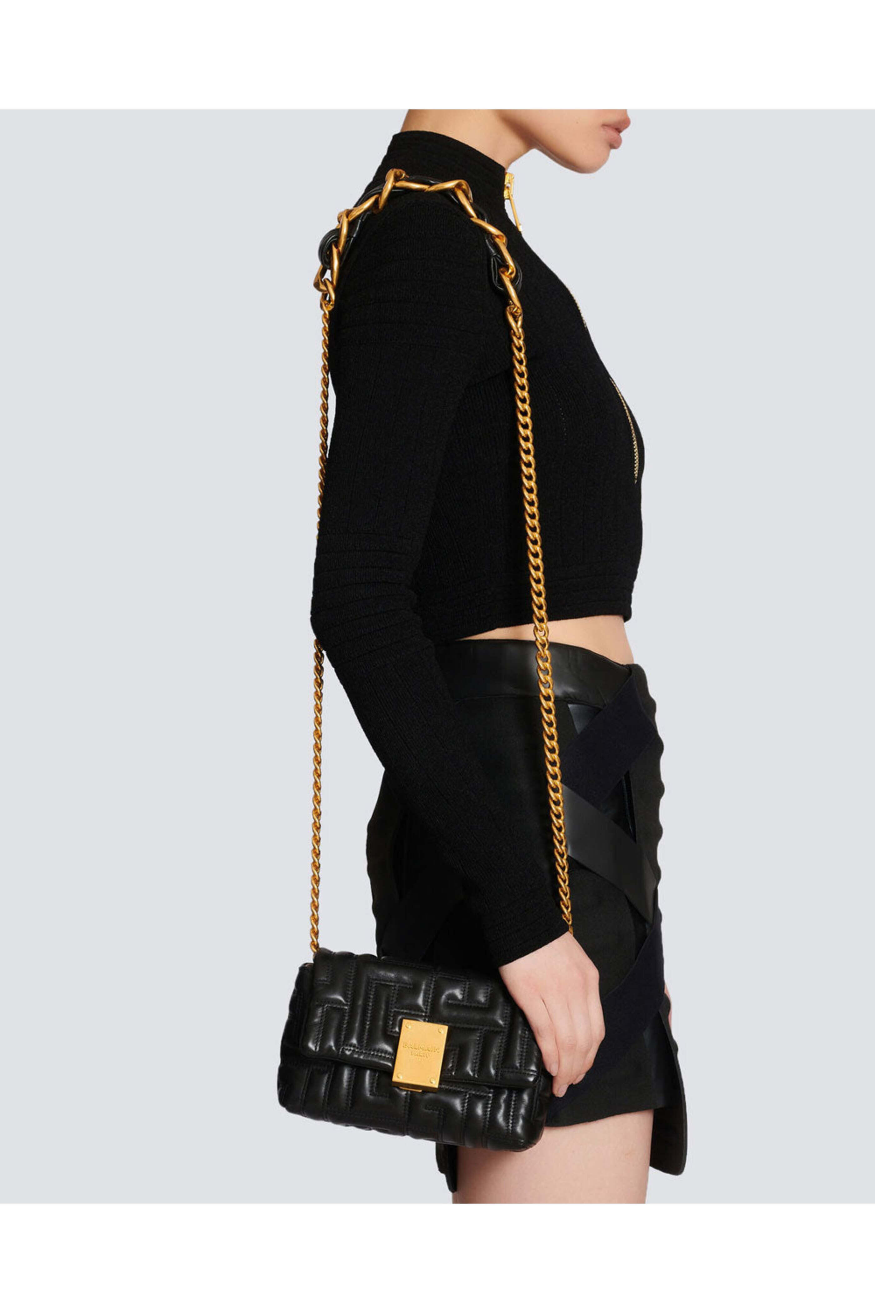 Balmain - 1945 Soft Mini Quilted Bag in Noir