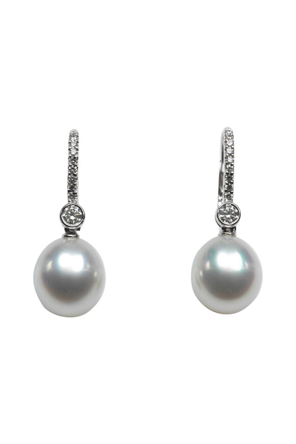 Assael - 18K White Gold South Sea Pearl & Diamond Earrings