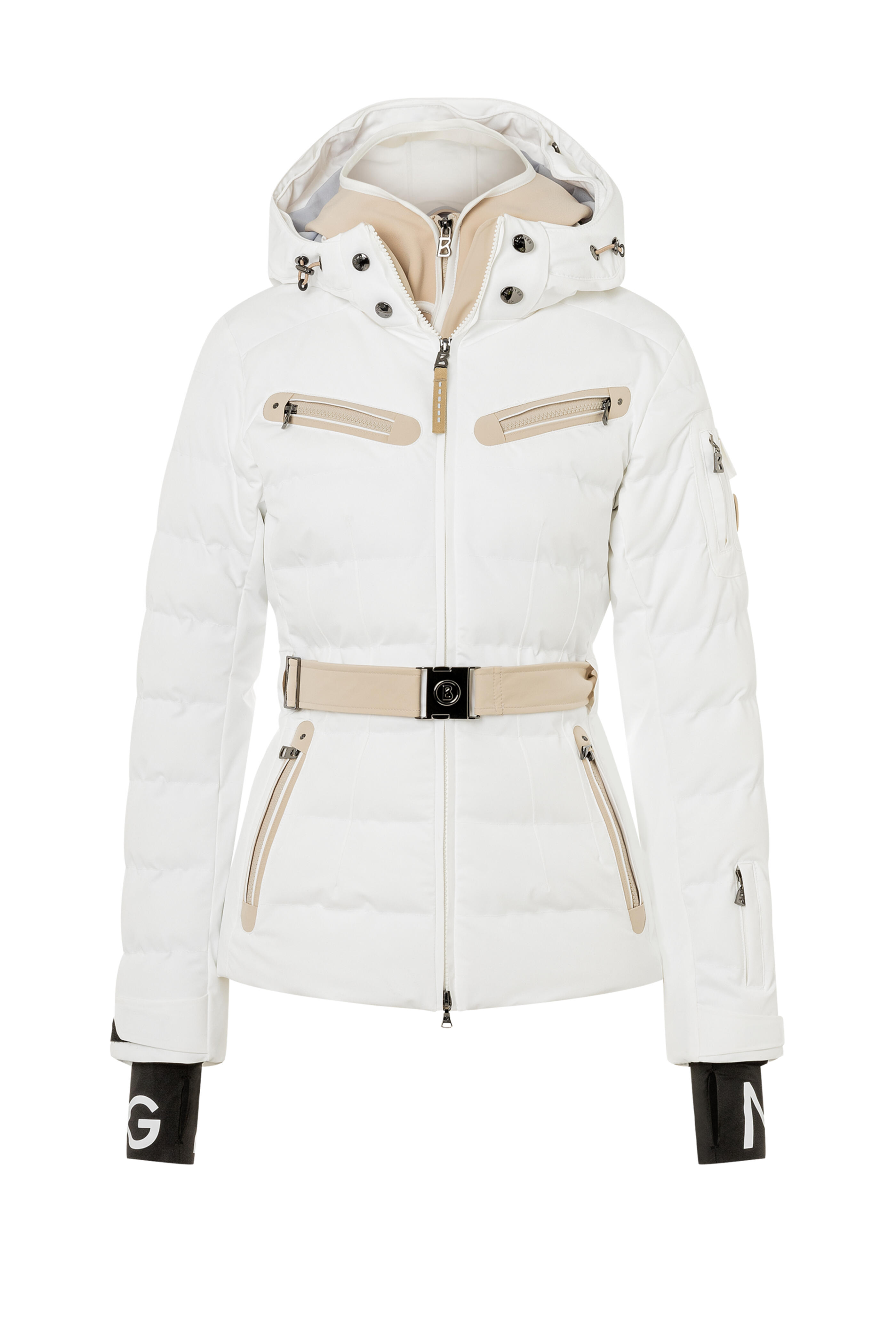 Bogner - Ellya White & Beige Ski Jacket | Mitchell Stores
