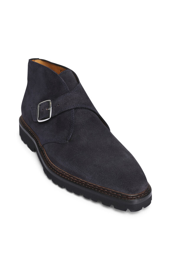 Bontoni Visionario Dark Navy Textured Suede Boot - view 1