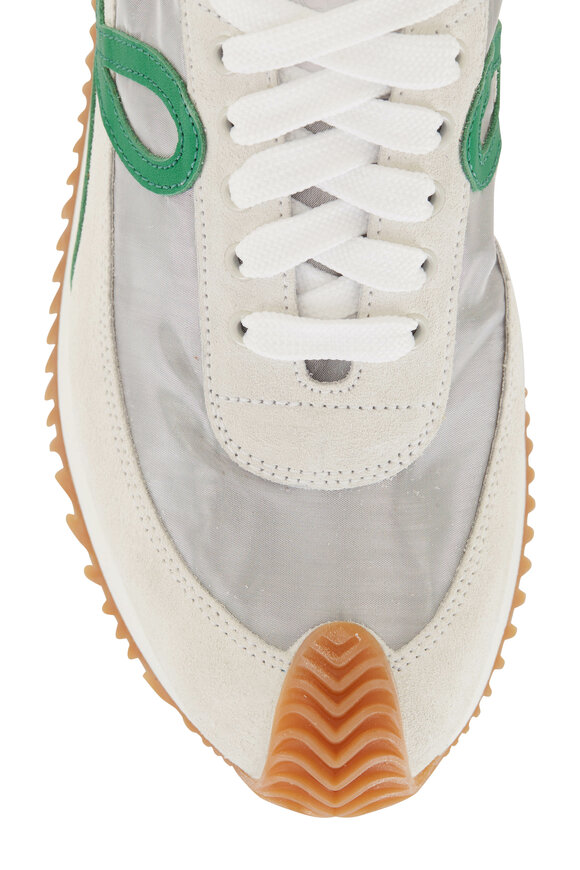 Loewe - Flow Runner Silver, White & Green Sneaker