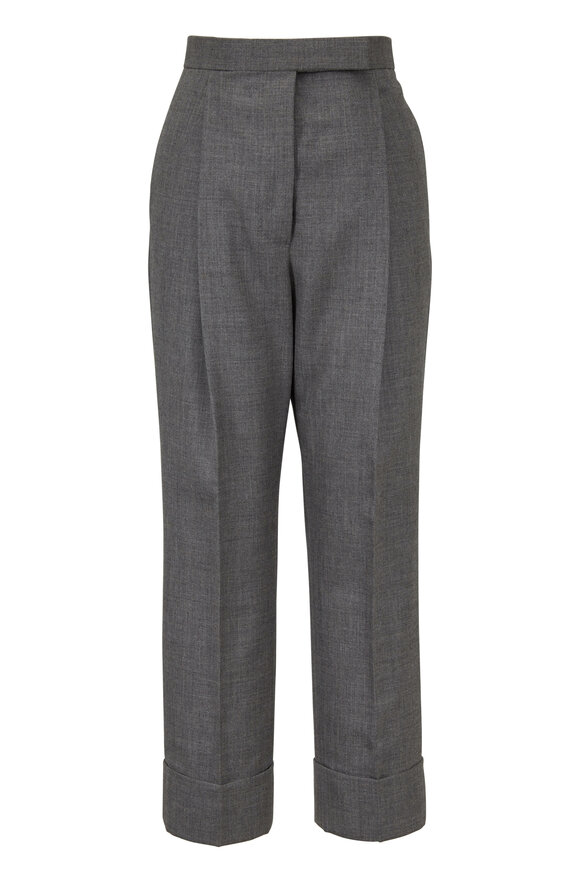 Thom Browne Gray Wool High-Rise Cuffed Pant