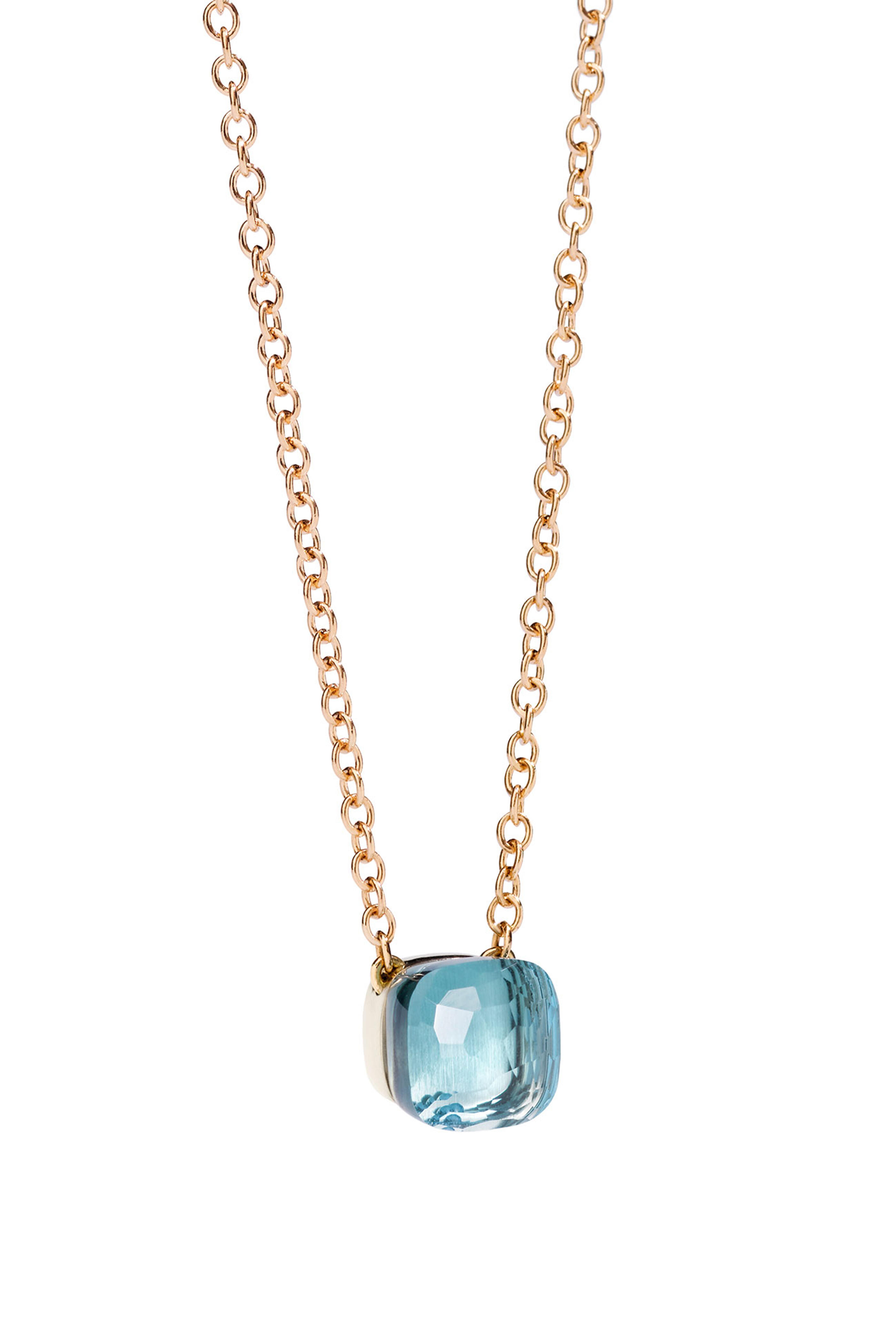 Pomellato - 18K Rose Gold Nudo Blue Topaz Pendant Necklace