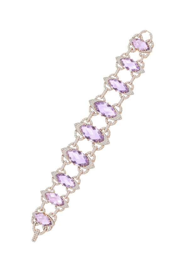 Sutra - Rose Gold Amethyst Diamond Bracelet