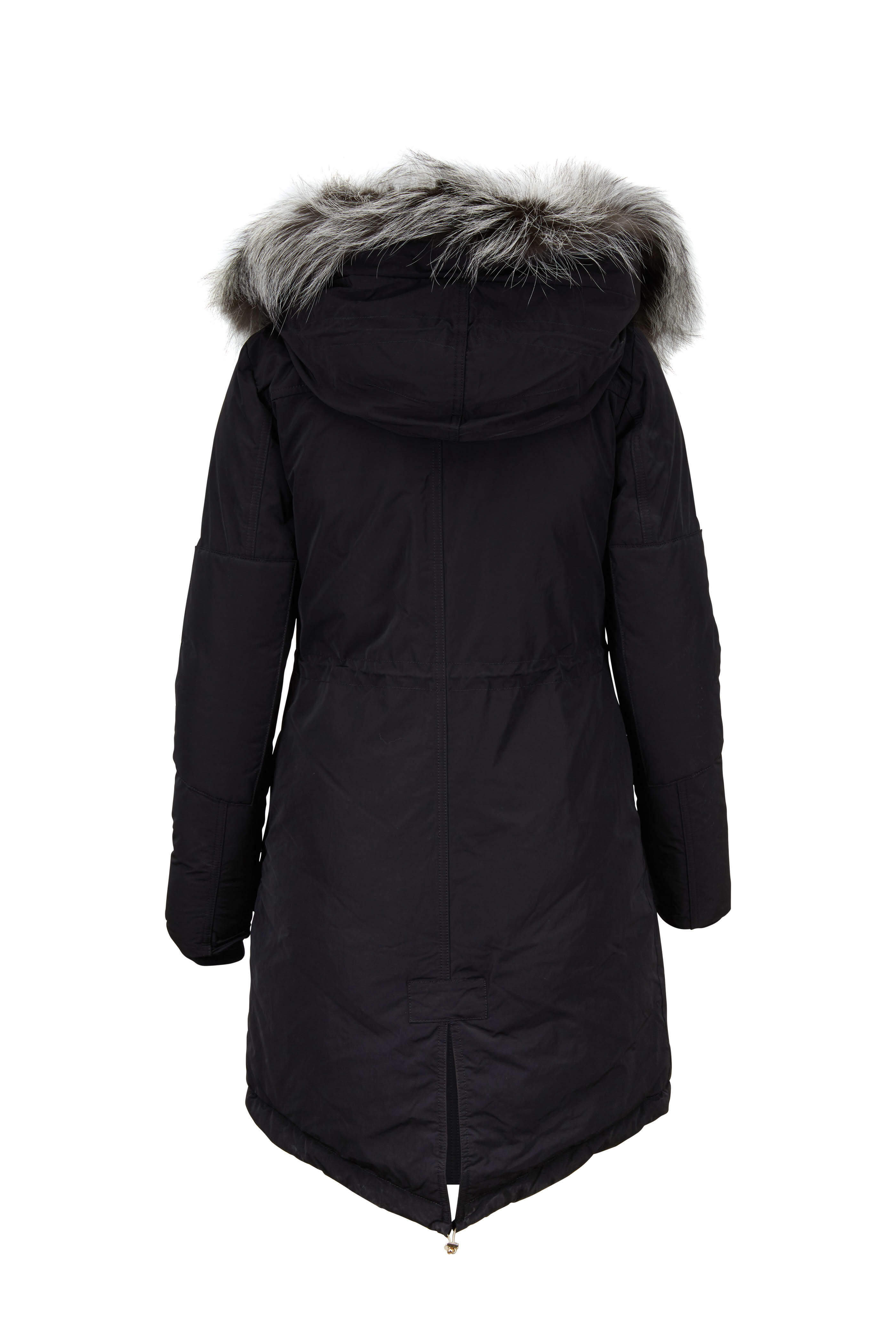 Woolrich - Black Military Detachable Fur Trim Hooded Parka