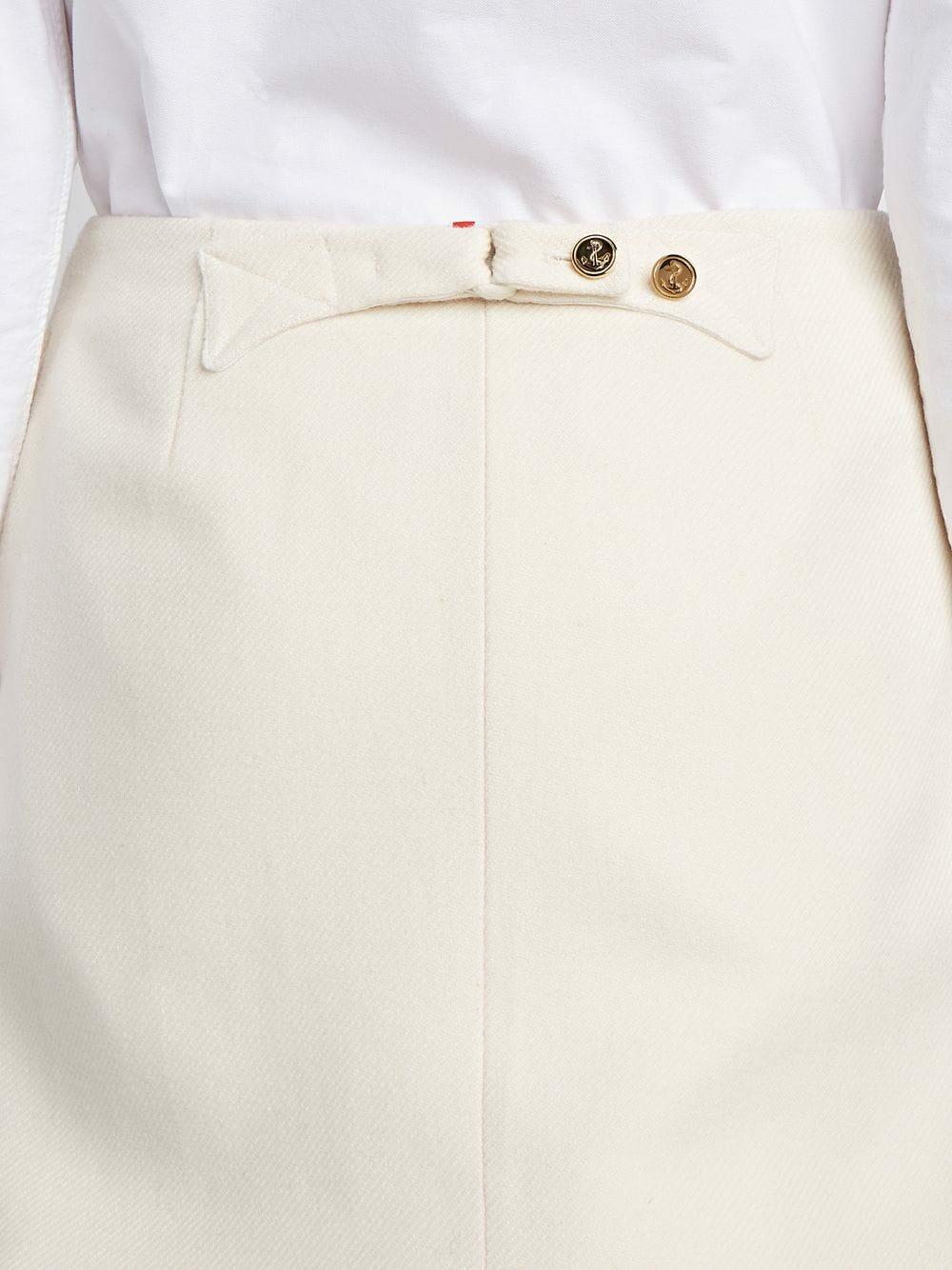 Thom Browne - Cream Frayed Donegal Wool Mini Skirt