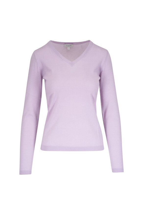 Kinross Delphine Lurex V-Neck Sweater