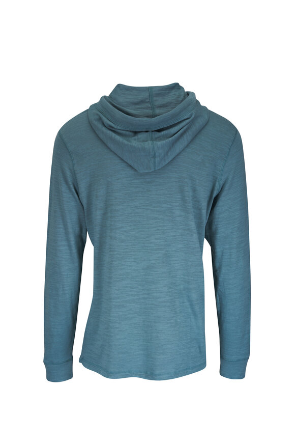 Faherty Brand Seaglass Blue Sunwashed Slub Hoodie - view 2