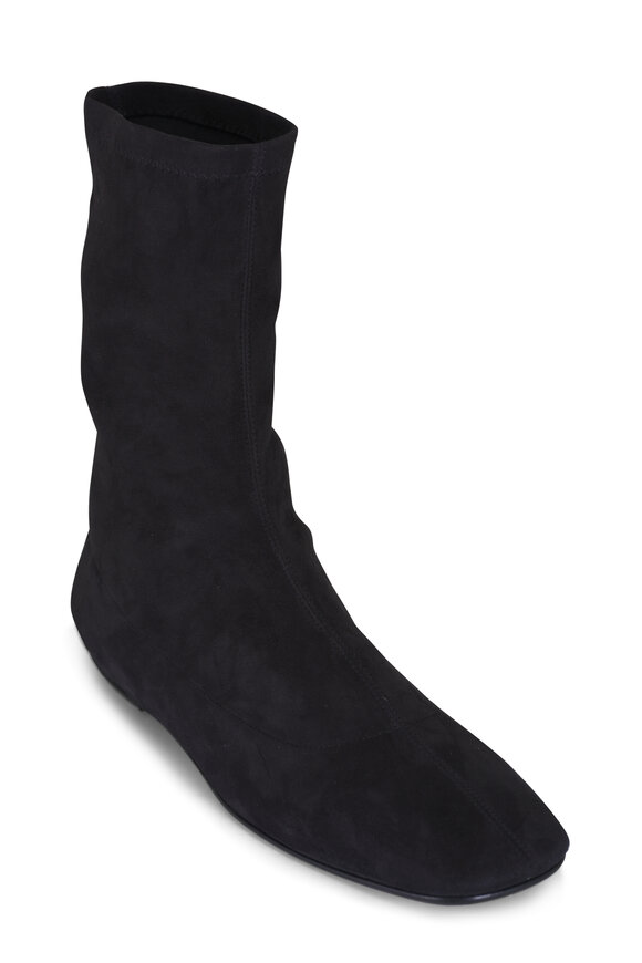 The Row Cindy Black Suede Stretch Boot - view 1