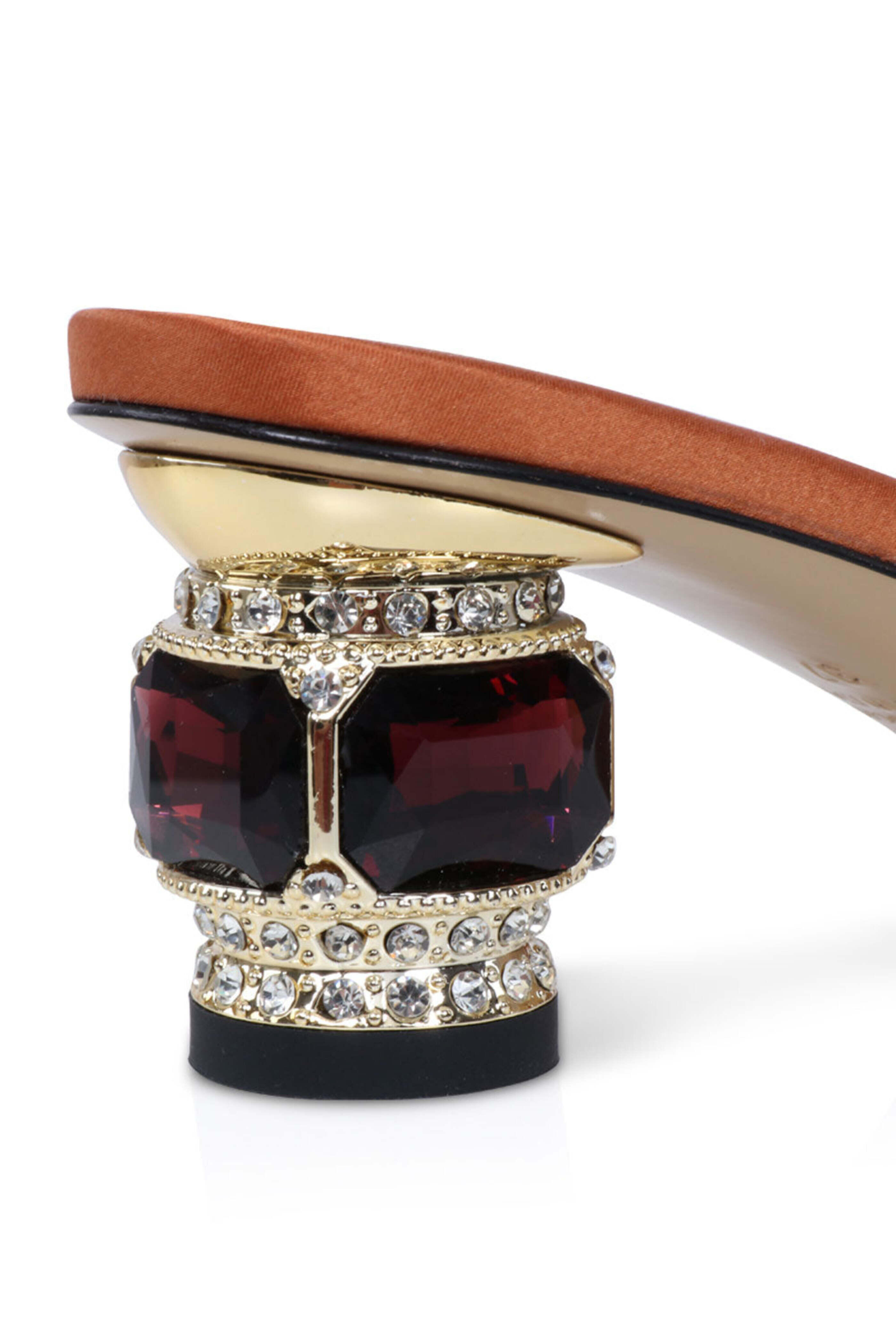 Nalebe - Aurum 50 Satin Mule in Chestnut