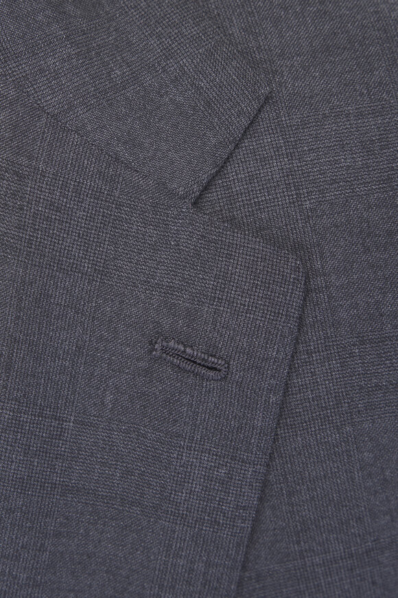 Kiton Charcoal Gray Tonal Plaid Wool Suit - view 6