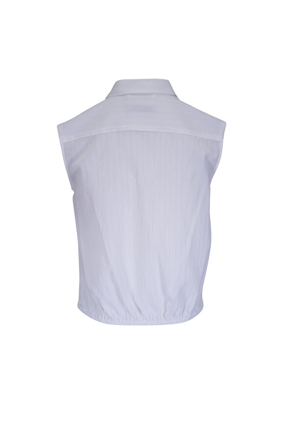 Odeeh Milk Stripe Structured Sleeveless Cotton Blouse - view 2